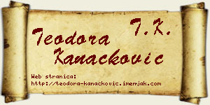 Teodora Kanačković vizit kartica